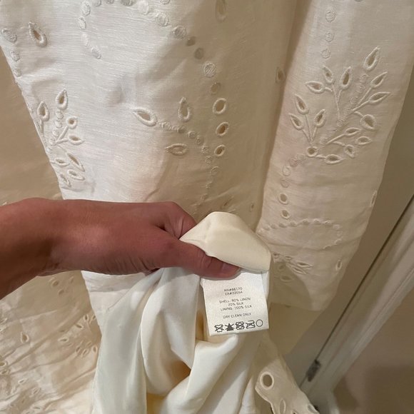 BHLDN Wedding Dress Size 4 Ivory Eyelet - Picture 6 of 12